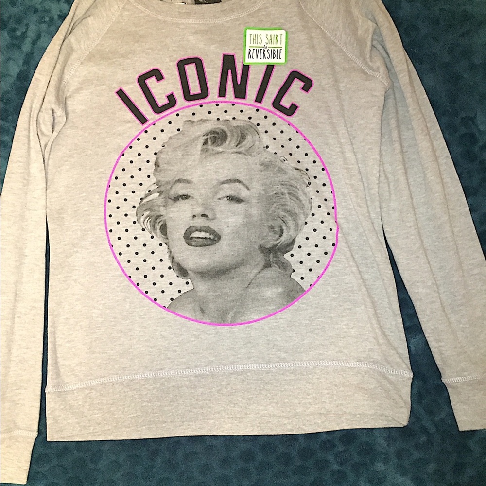 Marilyn Monroe sweatshirt gray reversible